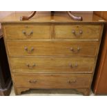 An Edwardian satinwood banded mahogany chest of drawers, W.107cm