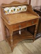 A Victorian aesthetic pine washstand, 76cm