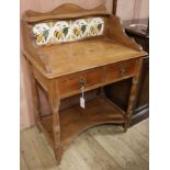 A Victorian aesthetic pine washstand, 76cm