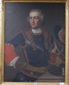 Continental School, oil on canvas, portrait of a gentleman in armour, 95cm x 72cm