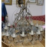 A large crystal chandelier