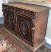 A late 19th century Flemish oak dresser base