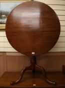 A George III mahogany tilt top tripod table, W.76cm