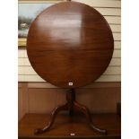 A George III mahogany tilt top tripod table, W.76cm