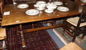 A 17th century style oak refectory table, 190 x 96cm