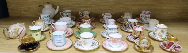 A group of 19th and early 20th century cabinet coffee cups and saucers