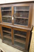 A late Victorian mahogany bookcase, W.127cm H.167cm