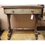 An early Victorian rosewood card table, W.76cm