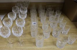 Various suites of Waterford Lismore pattern drinking glasses, tumblers etc.