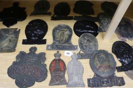 A collection of 18/19th century mostly tin and copper fire marks