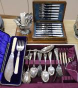 A quantity of plated ware and some silver souvenir spoons