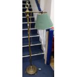 An Edwardian brass telescopic lamp standard, H.147cm