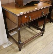 A 17th century style oak side table, W.83cm