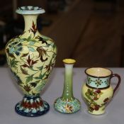 Three Doulton Lambeth faience vessels