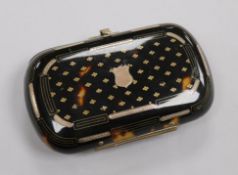 A gold and piqué tortoiseshell purse