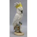 A Royal Dux figure of a cockatoo, impressed no.5 402/86/5