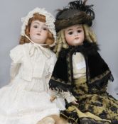 A German Simon and Halbig doll and another