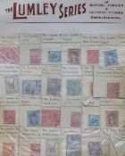 A collection of All World Stamps, on Lumley series cards, together with loose stamps, some in