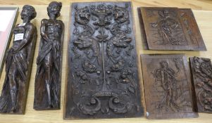 A collection of 17th and 18th century English and Continental oak carvings