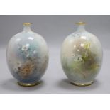 A pair of Doulton Burslem floral vases, by J. Hancock and W. Slater
