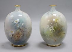 A pair of Doulton Burslem floral vases, by J. Hancock and W. Slater