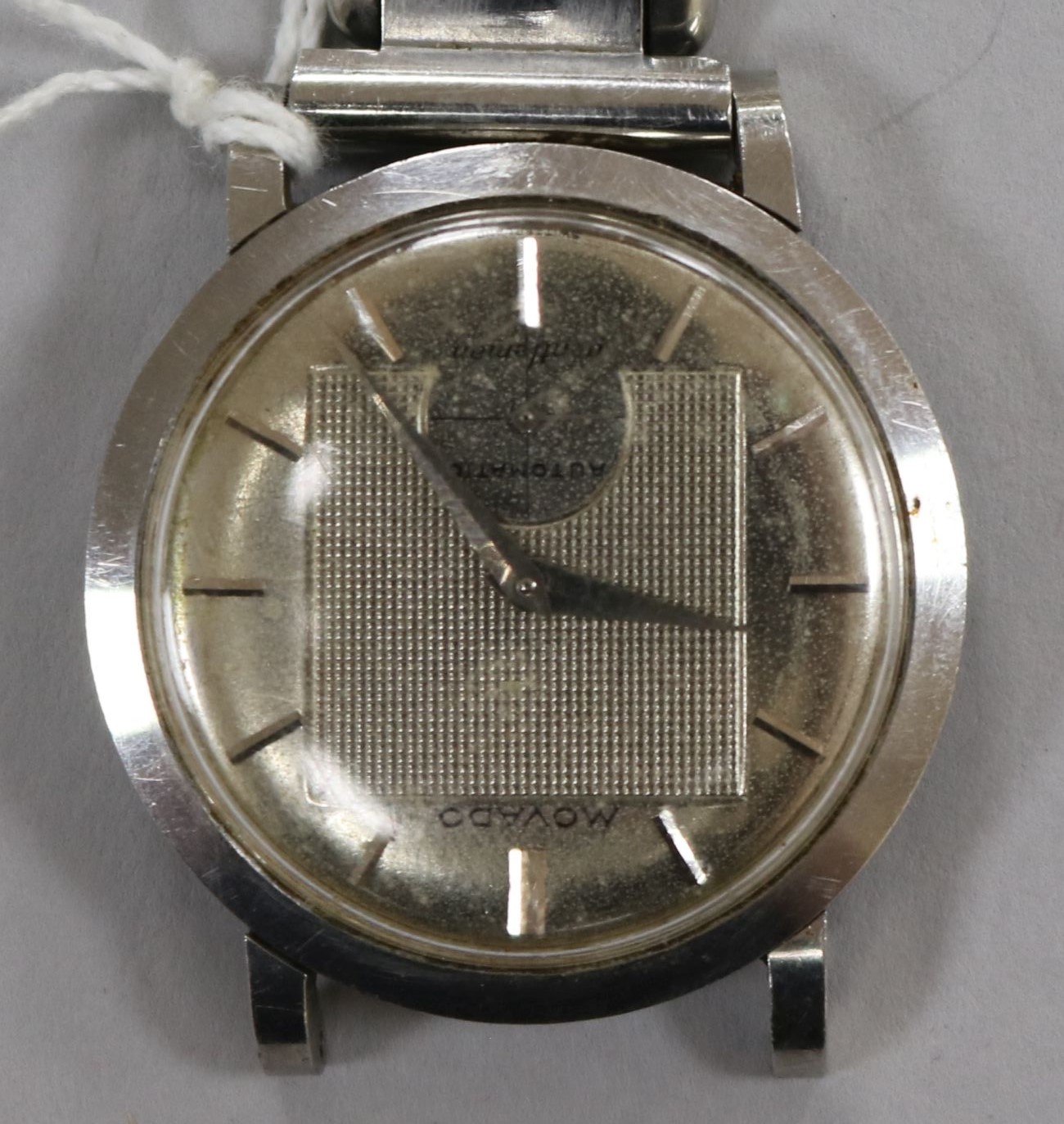 A gentleman's stainless steel Movado Gentleman automatic wrist watch, (strap a.f.).