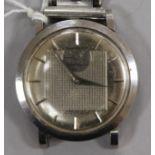 A gentleman's stainless steel Movado Gentleman automatic wrist watch, (strap a.f.).