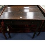 A George III oak lowboy, W.76cm