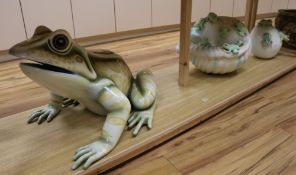 Sergio Bustamante, three frog sculptures