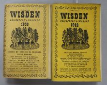 Cricket, Wisdens 1938 & 1949 softbacks