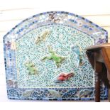 A mosaic frog panel