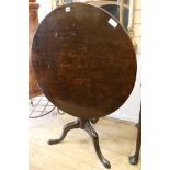 A mahogany round tilt top tripod table, W.79cm