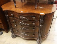 A rosewood side cabinet, W.125cm