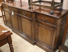 A mahogany breakfront dwarf bookcase, W.200cm