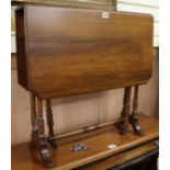 An Edwardian walnut Sutherland table, W.70cm