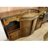 A late Victorian marquetry inlaid rosewood chiffonier, W.153cm