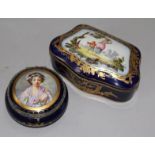 Two Limoges Sevres style boxes and covers