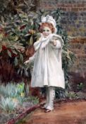 Florence Reason (fl.1883-1903)watercolour'The Offering'signed31 x 22cm