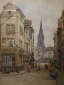 William Pitt, watercolour, French Street scene