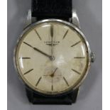 A gentleman's steel Longines manual wind wrist watch.