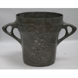 An Art Nouveau pewter Osiris ice bucket / wine cooler