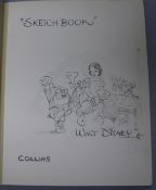 Disney Studies, Walt - "Sketch Book" [For Snow White], quarto, original cloth, with 12 colour plates