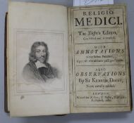 Brown, Thomas - Religio Medico, "8th" edition, 3 parts in one, 8vo, calf, rebacked, London 1682