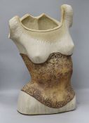 An Art Pottery vase in the form of a female torso