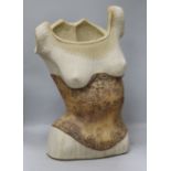 An Art Pottery vase in the form of a female torso