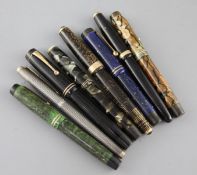 A quantity of mainly Parker pens