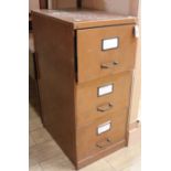 A painted metal three drawer filing cabinet, W.44cm