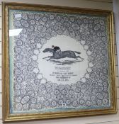 A Humorous 1921 scarf, framed