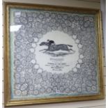 A Humorous 1921 scarf, framed