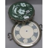 A WMF and ceramic tray and a German Art Nouveau cake stand